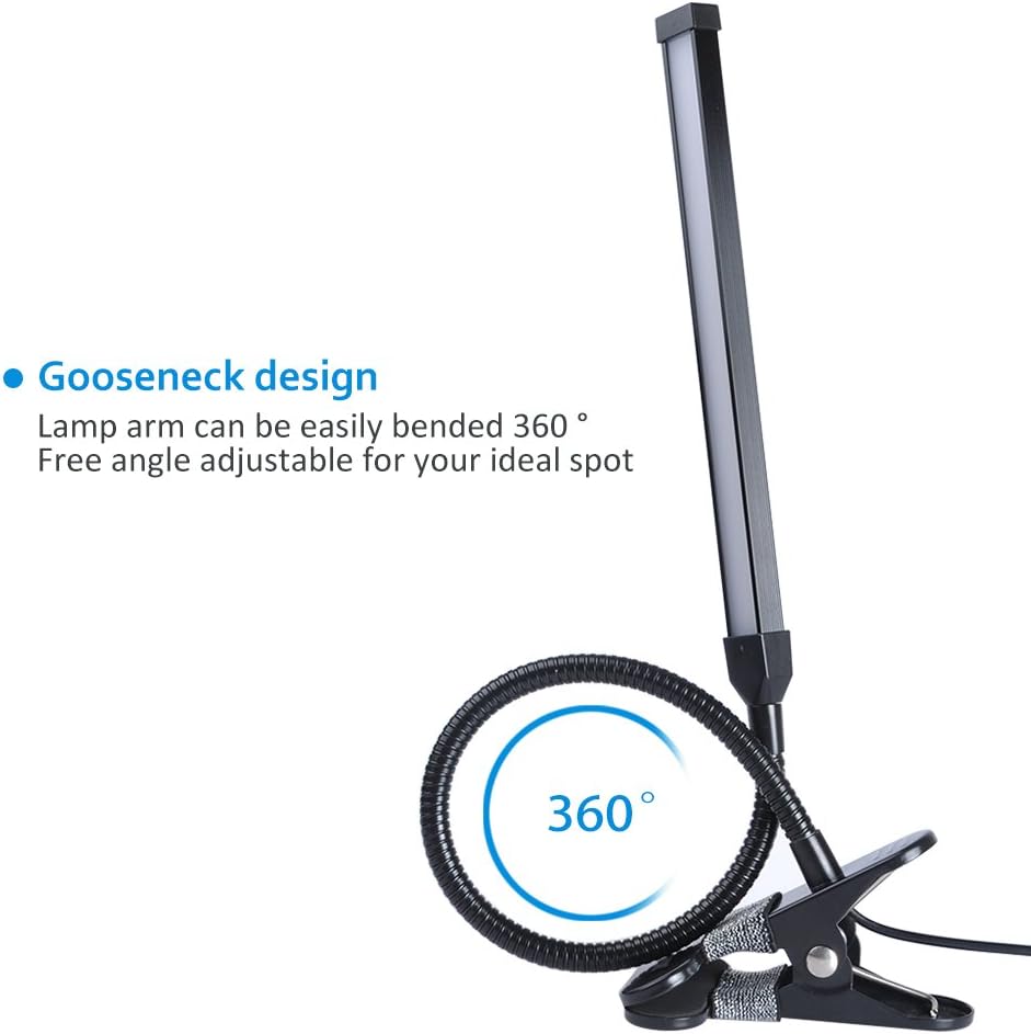 LEPOWER Led Clip on Light/Reading Light with Gooseneck 5W Piano Light Color Temperature Changeable Clip Light (Metal): Home Improvement