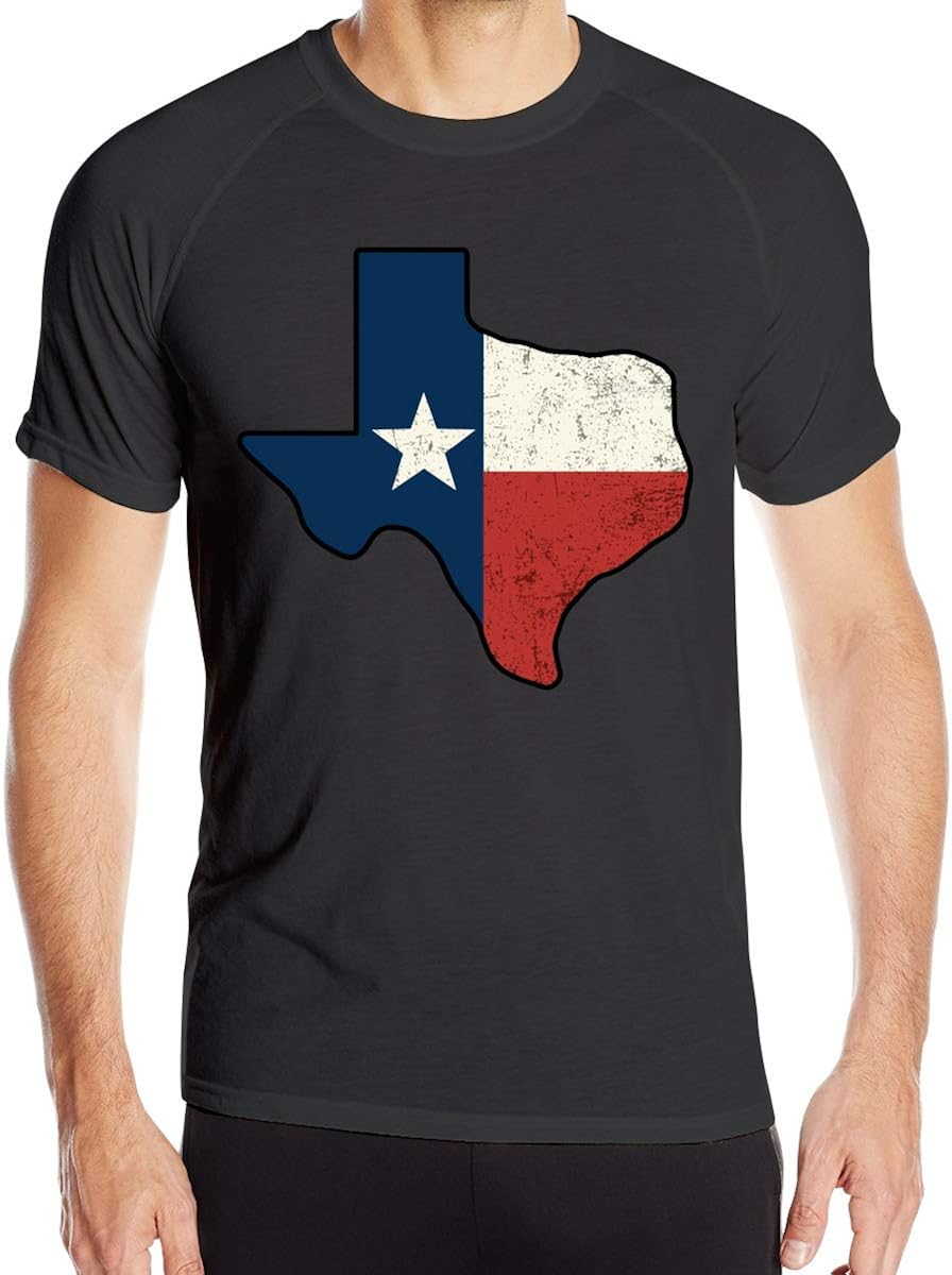 yting Vintage Drapeau du Texas Chemises à Manches Courtes pour