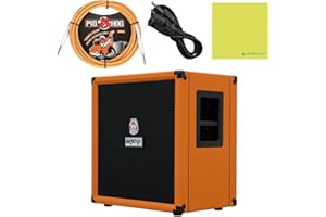 Orange Amps Crush Bass 100 1x15 100-Watt Bass Combo Orange Bundle w/Pig Hog Orange Crème 2.0 Instrument Cable, Power Cable and Liquid Audio Polishing Cloth