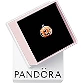 Pandora Glow-in-the-dark Spooky Pumpkin Charm - Gift for Her - Compatible with Pandora Moments - Sterling Silver with Enamel - with Gift Box