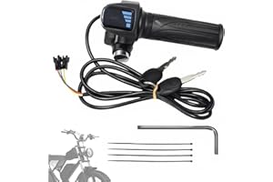 Upgraded Full Twist Throttle Compatible with Ridstar Q20 48V, Plug and Play Easy EBike Throttle, LCD Display with Key Lock & 