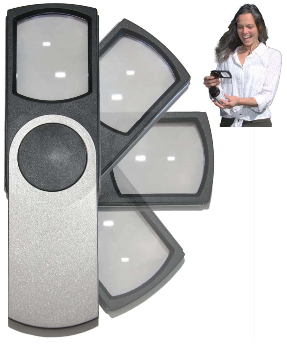 EasY Magnifier Small Reading Magnifying Glasses 3.0X with LED Light; Illuminated Square Loupe Glass ; Strong Jewellers Craft Loupe an Elderly Aids Gift