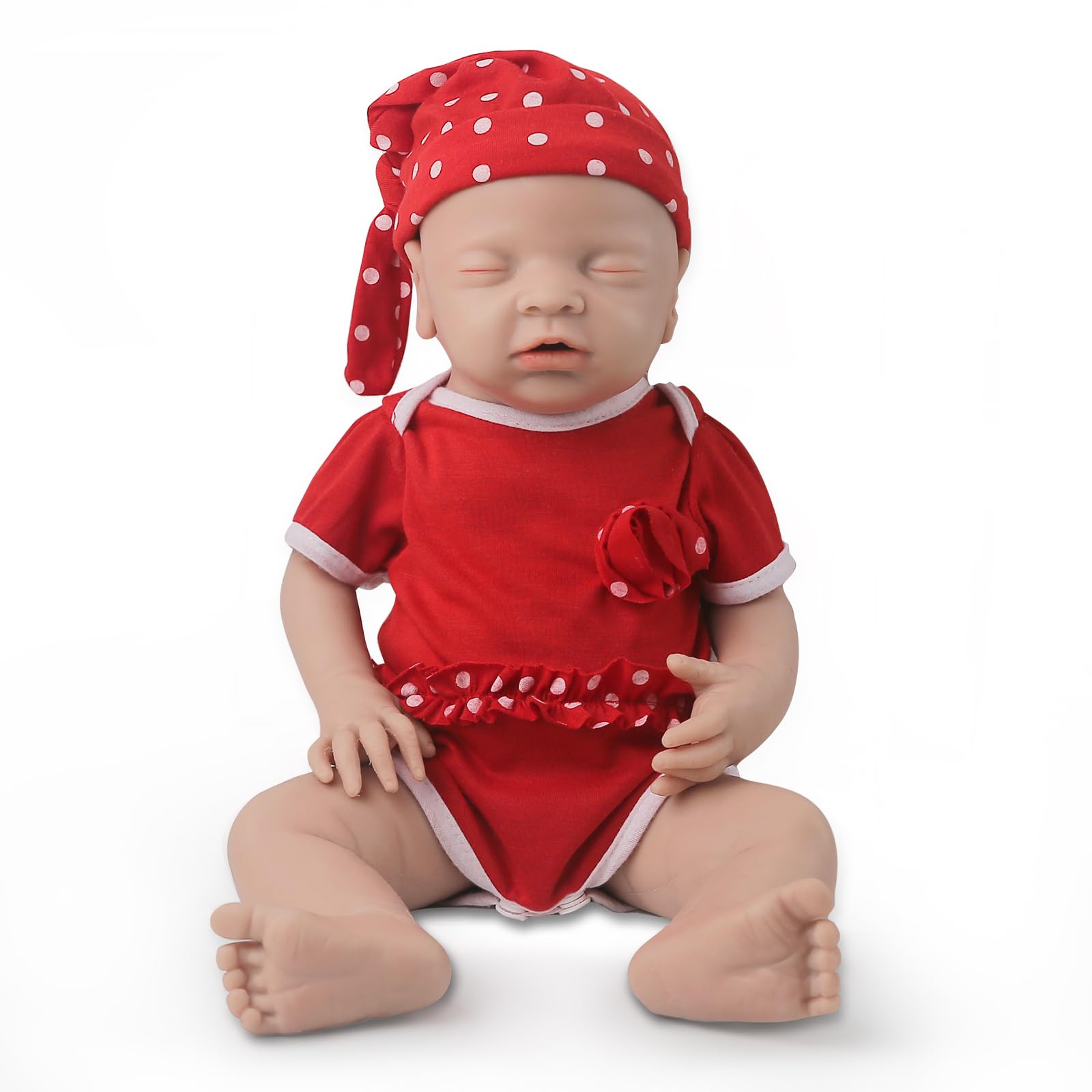 IVITA Full Body Silicone Reborn Baby Doll Soft Newborn Baby Doll Open Mouth Girl (14inch)