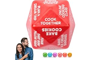 ITERA Date Night Dice - Fun Red Dice for Couples | 2"x2"x2" Decision Dice for 24 Date Night Ideas at Home