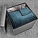 Sorbus Storage Ottoman Bench, Folding Cube Ottoman, Great for Hassock, Foot Stool, Seat, Coffee Table, Storage Chest, and More Contemporary, Faux Leather(Gray)
