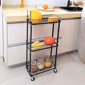 Carro Almacenamiento Delgado 3 Niveles para BañO Y Cocina - Estante