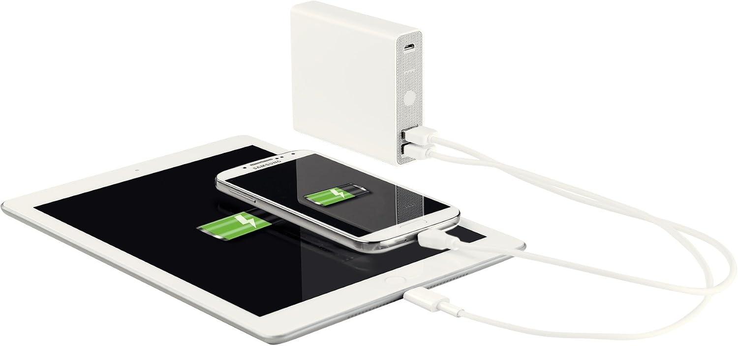 Leitz 2 Port USB Power Bank with USB Cable, Complete Range 65280001 - White - Image 4