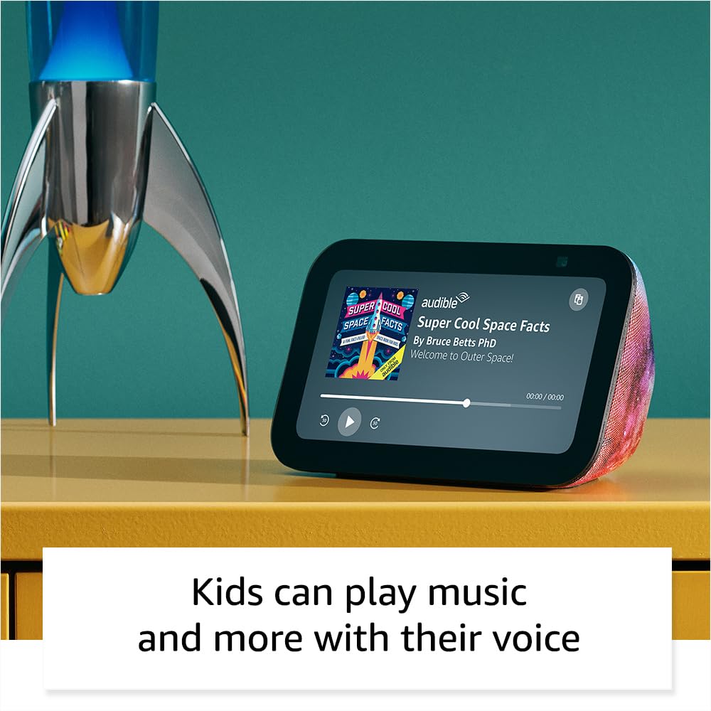 Amazon Echo Show 5 Kids (newest model), Designed for kids, with Alexa+ Early Access, parental controls, Includes 1 year of Amazon Kids+, Galaxy