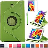 Tab 4 7.0 Case, AiSMei Rotating Case For Samsung Galaxy Tab 4 7.0 SM-T230,SM-T231, SM-T230NU Tablet PC,7-Inch PU Leather Case [Bonus Stylus+Screen Protector] -Green