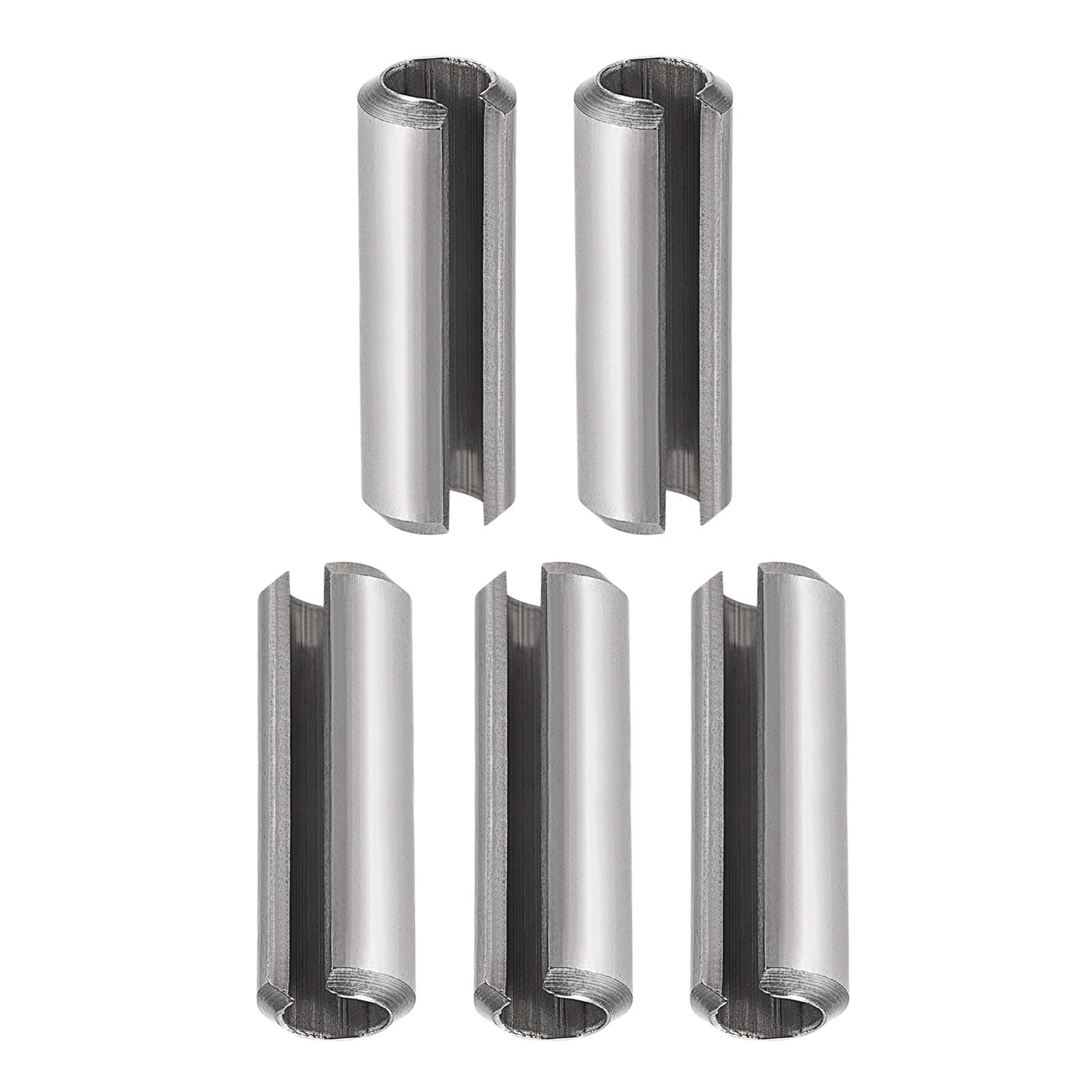 DTGN 8mmx50mm(DxL) Slotted Spring Pin - 5Pack - Good for Home Machine Fastener - 304 Stainless Steel Spring Dowel Tension Roll Pin - Silver