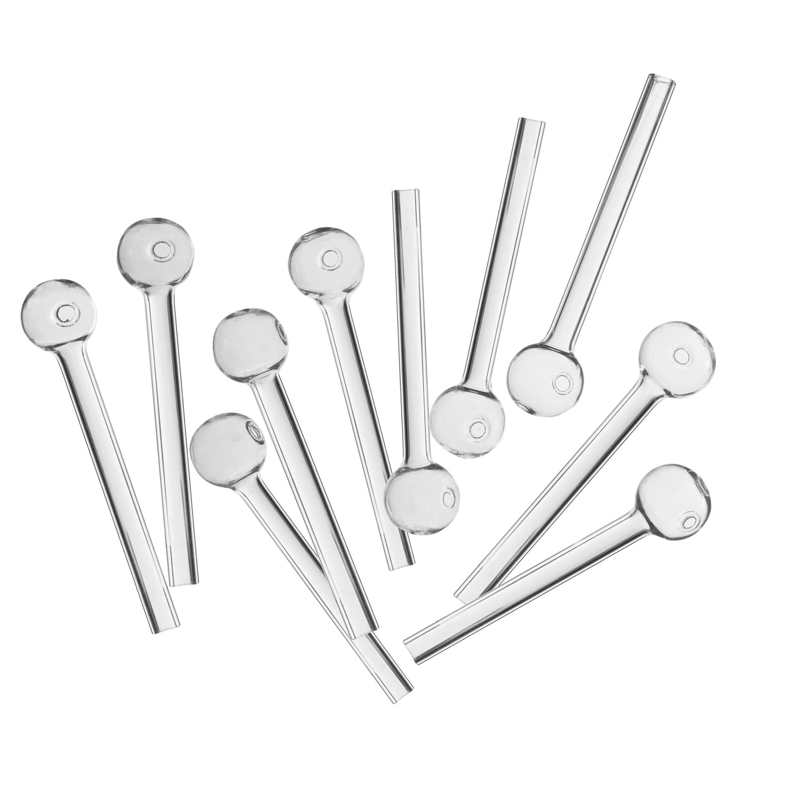 RORA 10pcs Glass Pipe, Mini Portable Hand Portable Glass Pipe with 10cm Length