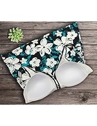 gabrielle-aug dama Vintage traje de baño floral tie-front Tankini parte superior playa traje de baño (FBA)