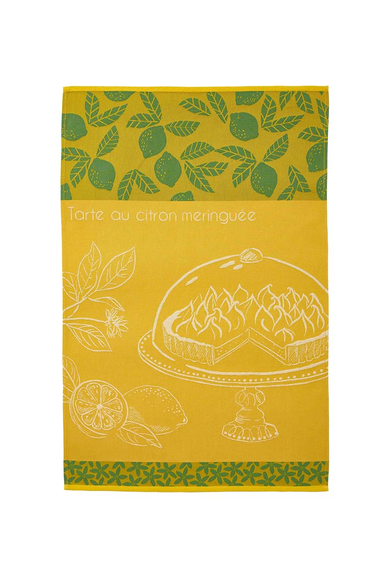 Coucke Printed Cotton Jacquard Tea Towel, Lemon Tart, 50 x 75 cm
