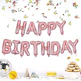 TONIFUL 16 Inch Happy Birthday Letter Balloons Rose Gold Banner 15 Pcs view 3