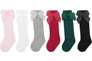 DRESHOW BQUBO Baby Knee High Sock Toddler Girl Dress Socks Baby Knit Stocking Cotton Infant Girls Socks