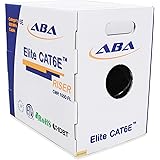 Elite Cat6 CMR Riser (CAT6e) Ethernet Cable 1000ft, 24AWG, Solid Bare Copper Wire, 600MHz, w/Spline(Noise Reducing Cross Sepa