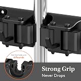 Lifewit Broom Mop Holder Wall Mounted 5 Slot 6 Hooks Black view 2
