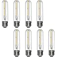 MaoTopCom T10 Led Bulb 2W Dimmable 4.92 Inch Edison Tubular Bulbs, 2700K Warm White 20 Watt Incandescent Bulb Equivalent, 200LM E26 Base T30 Filament Light Bulb for Display Cabinet, 8 Pack