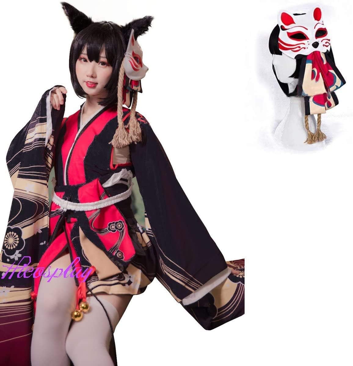 Amazon 山城 アズールレーン コスプレ 衣装 コスチューム Sレア 9 重桜 戦艦 お面付き 女 M コスプレ 仮装 通販