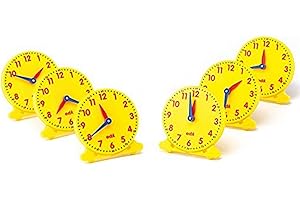 Didax Educational Resources, 5", 12 Hour Student Clock, Set of 6, Multi, 211550
