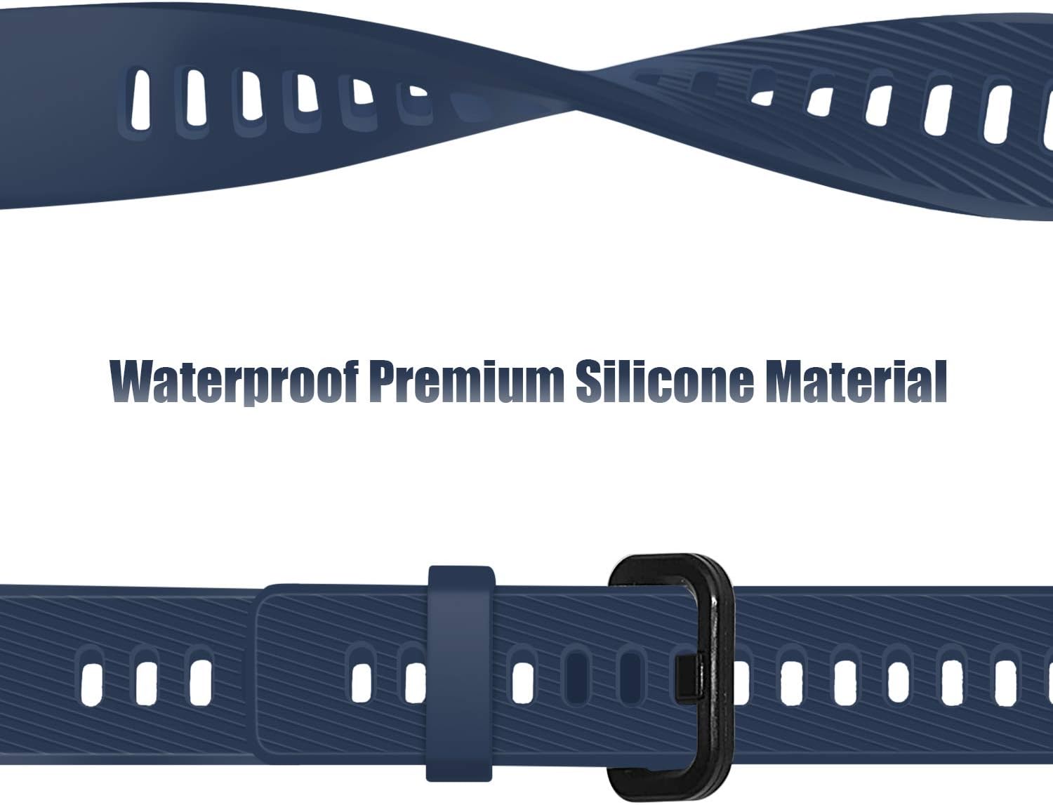 teyiwei Dark Blue Silicone Wrist Strap Compatible for Band 3 Pro Replacement Watch Band Bracelet Compatible with Band 4 Pro - Image 5