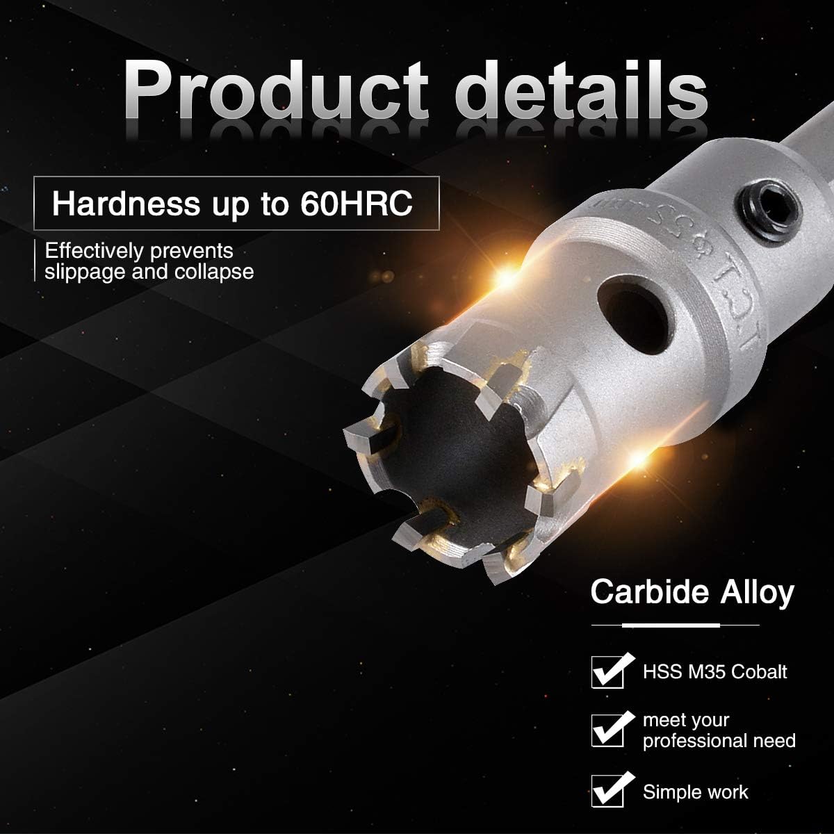 KATUR TCT Carbide Hole Saw Drill Bit 22mm, Tungsten Carbide Tipped Hole Cutter - Image 5