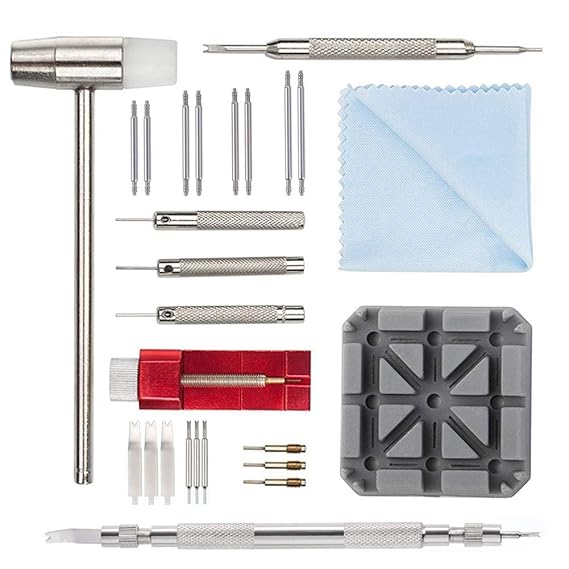 Uhr Reparaturset Uhrenarmband Werkzeug - 11tlg Uhrenwerkzeug für zum Armband kürzen Edelstahlarmband Stifte Stiftaustreiber R