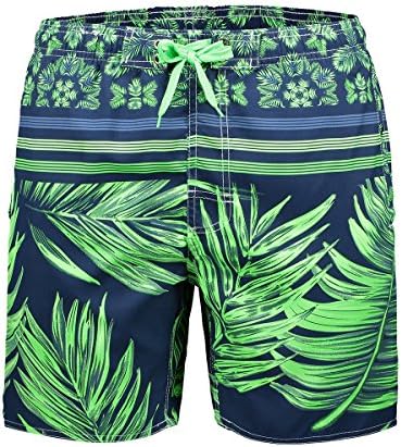 Tengling Mens Shorts Swim Trunks Coconut Tree Beach Shorts with Pockets Green 3 US M