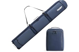 TOURIT Rolling Ski Bag and Ski Boot Bag Combo, Snowboard Bag with Wheels for Air Travel Ski Bag Holds 2 Pairs of Skis (190cm)