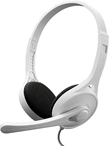 Edifier K550 Super-Light Computer Headset for Communication, Perfect for Call Center or Reception - White