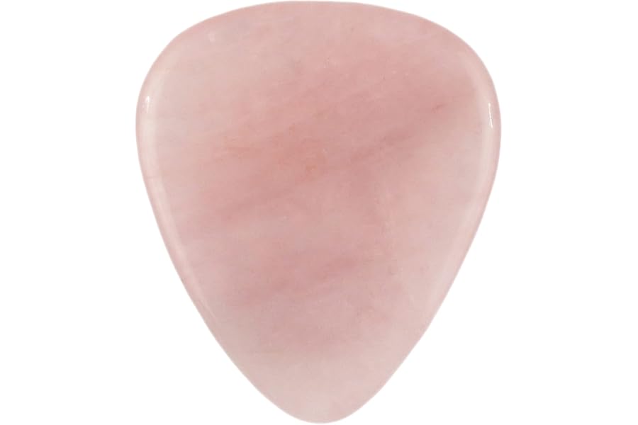 Handcrafted Rose Quartz Stone Plectrum - 3.0 mm Ultra Heavy Gauge - 351 Shape - Bestamp Covers