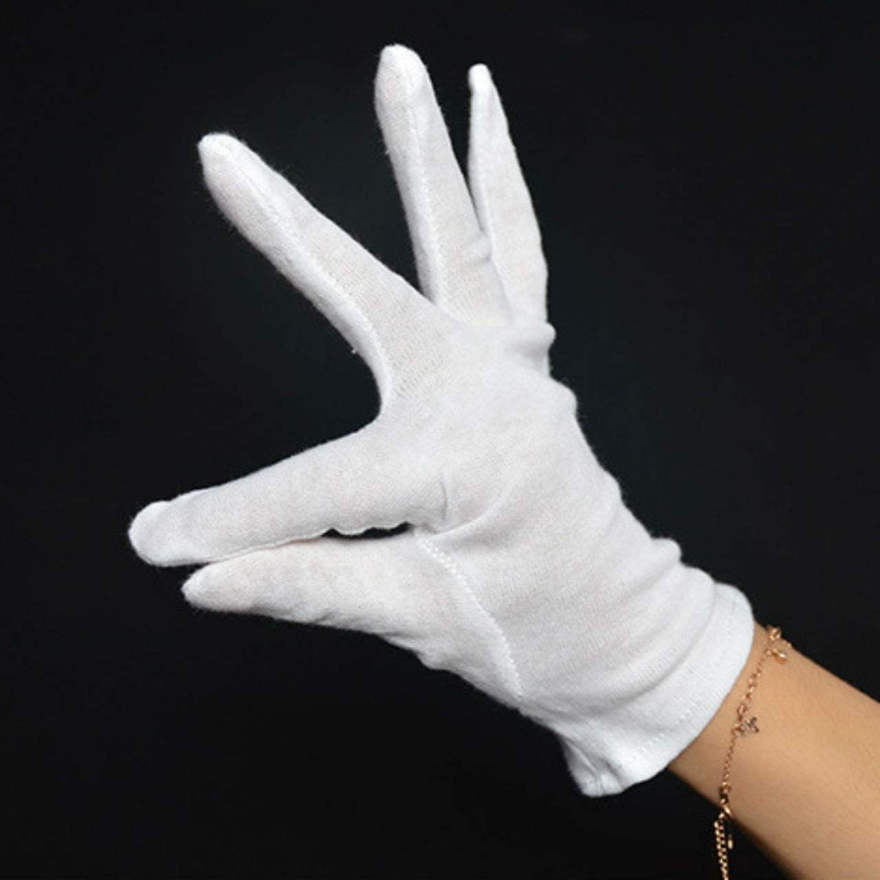 Amazon Co Jp ニーク 子供用 白 手袋 ひっかき防止 作業 コスチューム 軍手 マーチング用 ４組 セット L プレーン 服 ファッション小物