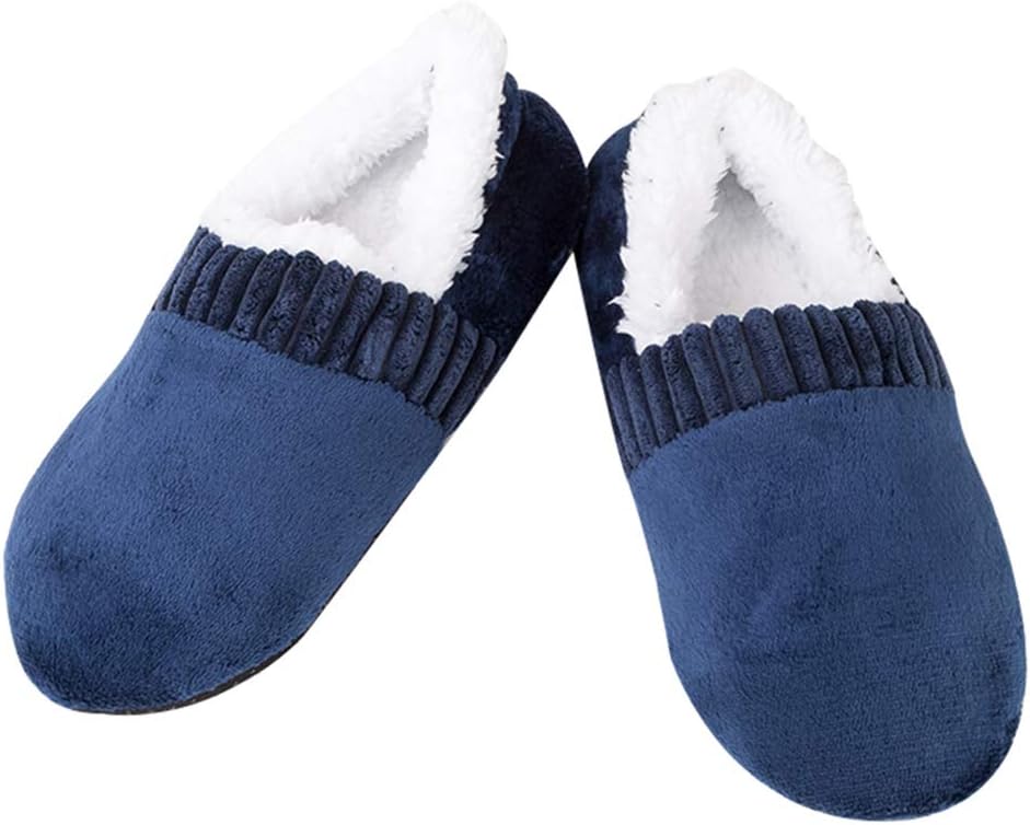 Gelentea Men Soft Slippers House Floor Socks Memory Foam Fluffy Anti-slip Indoor Winter Warm Slipper
