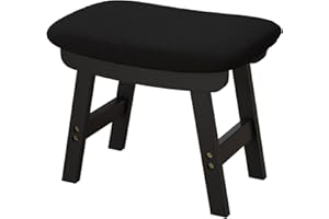 viewcare Foot Stool, Foot Stool Small, Ottoman Foot Rest, Small Foot Stool, Foot Stool Under Desk, Wood Foot Stool for Living Room, Bedroom, and Kitchen (Black-Black)