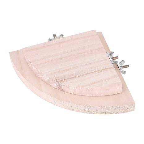 2 Pcs Ventilateur En Bois Forme Oiseau Cage Perches Stand Plate Forme Jouet Pour Cages De Perroquet Hamster Pet