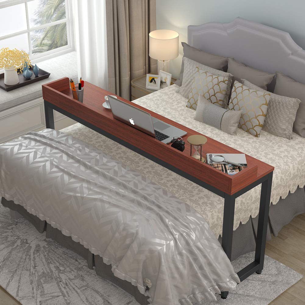 Tribesigns 70.8'' Overbed Table with Wheels Mobile Desk Height Dining