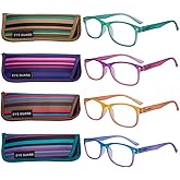 EYEGUARD 4 Pack Reading Glasses for Women Fashion Colorful Gradient Readers