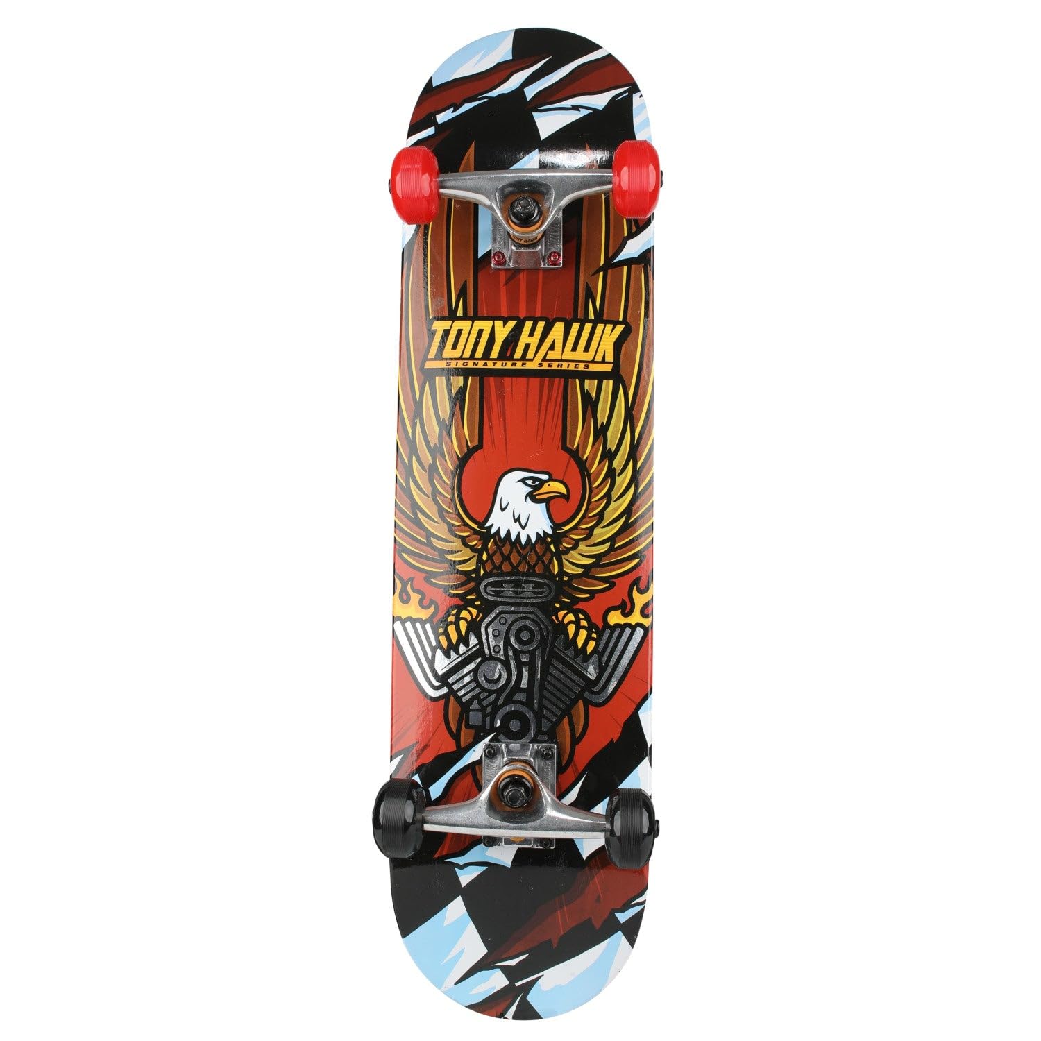 Tony Hawk 31 inch Skateboard, Tony Hawk Signature Series 3, Metallic Graphics & 9-ply Maple Deck Skateboard for Cruising, Carving, Tricks and Downhill, Hawk Engine