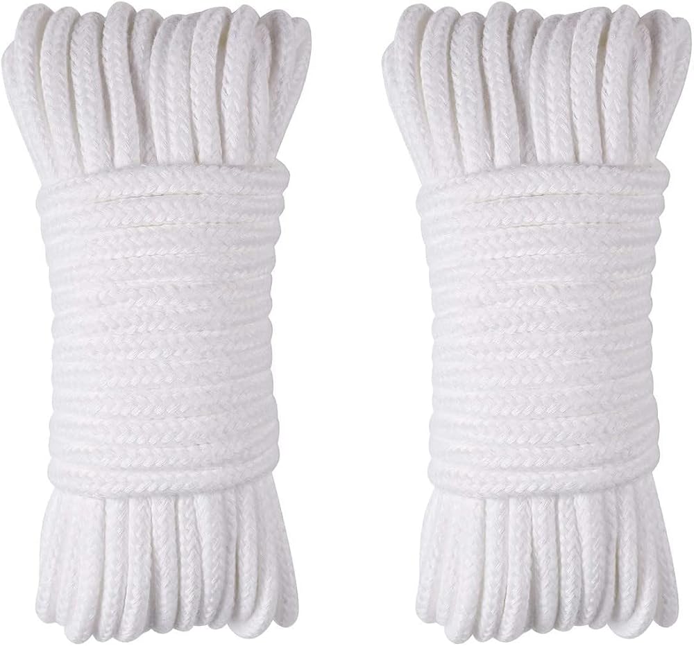 DULKET 2 Pcs 10M Cotton Rope Soft Woven Lace for Crafts Gardening Decor Knitting