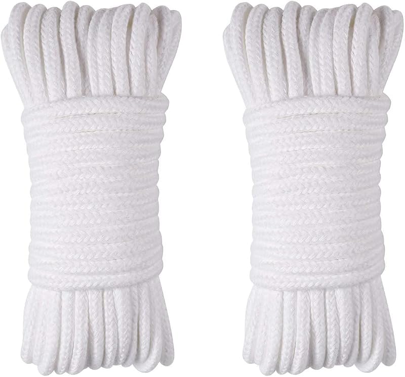 DULKET 2 Pcs 10M Cotton Rope Soft Woven Lace for Crafts Gardening Decor Knitting
