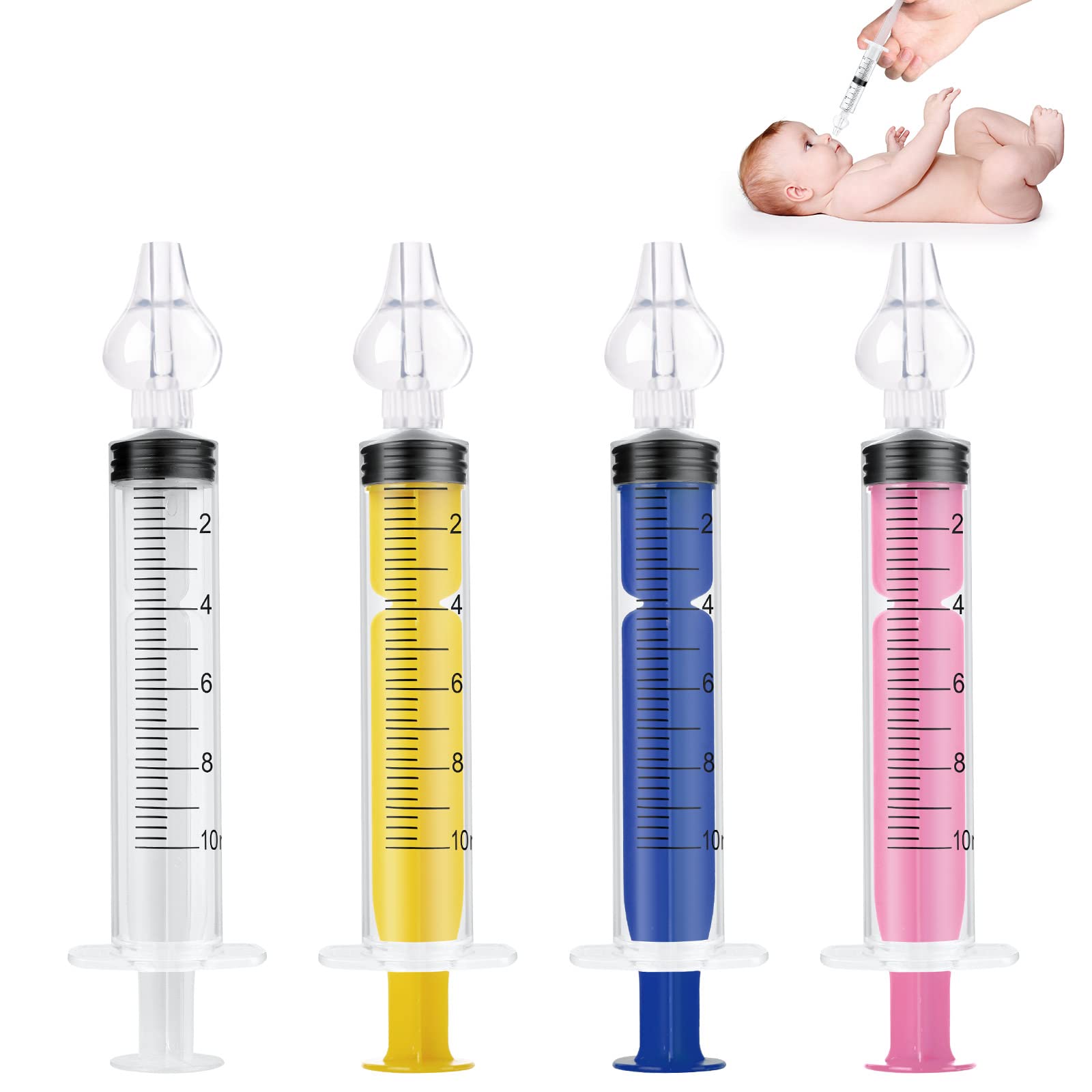 Photo 1 of Vicloon Baby Nasal Irrigator, 4PCS Nasal Syringe for Baby, Syringe Nasal Irrigator with Cleanable and Reusable Silicone Nasal Suction Tip forIrrigation, Nasal Spray, Nasal Hygiene?Color?