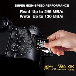 AXE MEMORY SD Card 128GB V60, 245MB/s UHS-II U3 4K