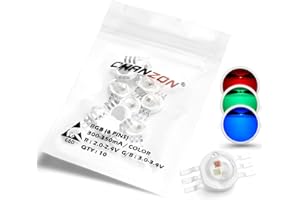 Chanzon 10 pcs High Power Led Chip 3W RGB 6 pins (300mA - 350mA for Each Color 3 Watt) Multicolor Super Bright Intensity SMD 