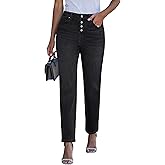 luvamia Straight Leg Jeans for Women High Waisted Trendy Button Fly Trouser Jeans Stretchy Denim Pants with Pockets