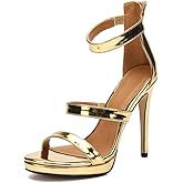 MAIERNISI JESSI Unisex Men's Women's Strappy Heels, Stiletto High Heel Dress Pump Sandals