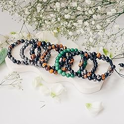Crystal Vibe 8mm Black Obsidian Bracelet - Elastic