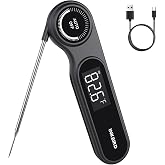 INKBIRD 0.5 Seconds Rechargeable Instant Read Meat Thermometer for Cooking | Waterproof Digital Grill Thermometer -58℉~572℉, Food Thermometer with VA LCD Backlit Magnet, Kitchen Candy Brewing