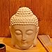 Omonic Porcelain Zen Garden Yoga Meditation White Thai Buddha Head Statue Essential Oil Burner Aromatherapy Diffuser Home Decor (White)