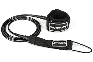 WOOWAVE Surfboard Leash Premium Surf Leash SUP Leg Rope Straight 6/7/8/9 feet for All Types of Surfboards with Waterproof Wal