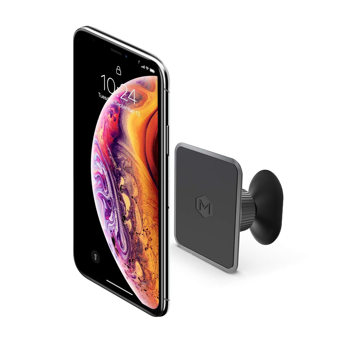 Mighty Mount Car Phone Mount Magnetic Dash Mount Phone Holder for Car, Cell Phone Holder with Ultra Strong Magnets, Compatible with iPhone Xs Max XR X 8 7 Plus Galaxy S9 S8 Plus Note 9 8